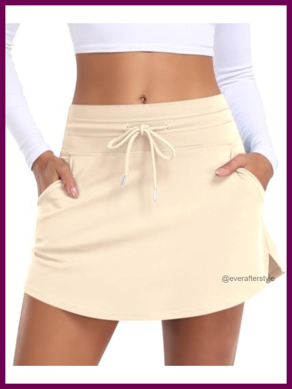 Womens Tennis Skort High Waisted Golf Skirt with Pockets Drawstring
